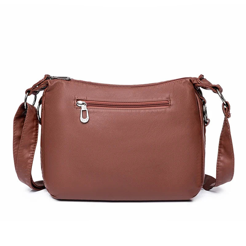 Women Bag 2023 New Fashion Middle-aged Handbag Multi-pocket Practical Messenger Vintage Shoulder Bag Hobos Trend Crossbody Pack