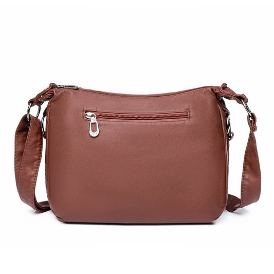 Women Bag 2023 New Fashion Middle-aged Handbag Multi-pocket Practical Messenger Vintage Shoulder Bag Hobos Trend Crossbody Pack