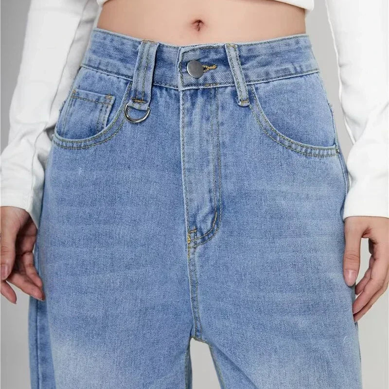 Summer Men Baggy Jeans Unisex Vintage American Style Straight Wide Leg Denim Pants Fashion Brand Hot Sale Casual Trousers