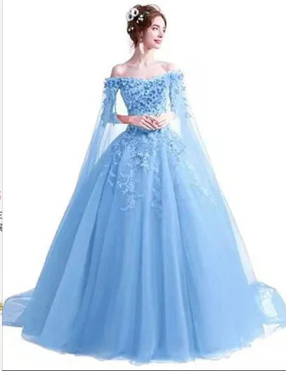 Long Wrap Red Of Shoulder Lady Girl Women Prom Dress Party Evening Dress Performance Dress Wedding Sand Bridesmaid Guest Dress