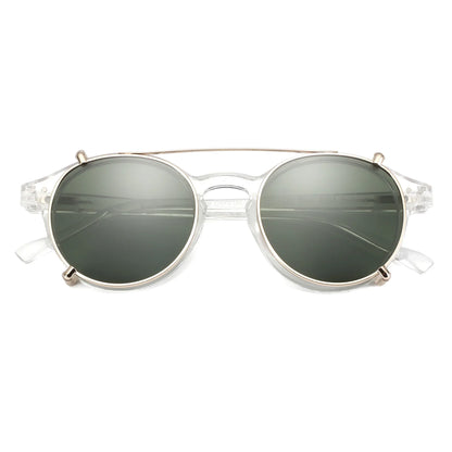 Steampunk Style Clip On Sunglasses for Men Women Anti Blue Light Glasses+Polarized Clip Fashion/Retro Computer Eyewear