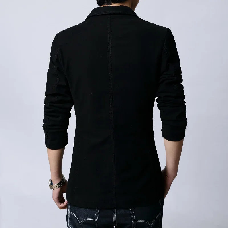 Plus Size M-6XL Fashion Men's Casual Slim Fit Blazer Spring Autumn Two Buttons Suits Jacket Men Outwear Masculine Blazer FS-119