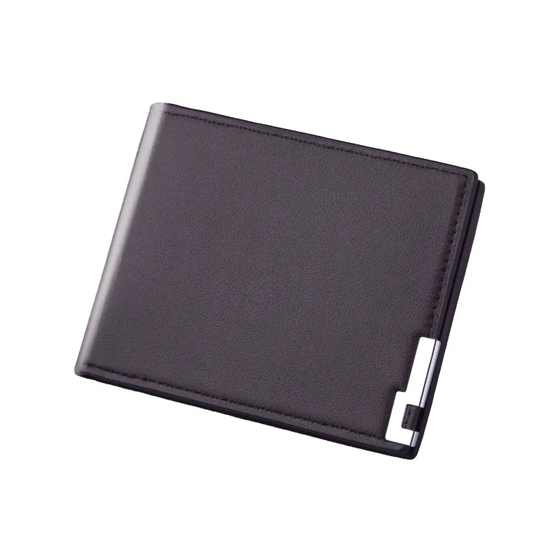 Short Men Wallets Card Holder Photo Holder Slim Male Print Wallet High Quality PU Leather Money Bag New Kpop Small Men's Purse