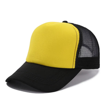 Unisex Cheaper 5 Panel Trucker Hat For Adult Summer Net Baseball Cap Men Women Sponge Mesh Adjustable Sun Hat Visor