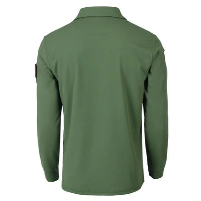 Men's Quick Dry pullover Long Sleeve Shirts Summer Plus Size Breathable Clothes Tactical Elastic Plain Turn-down T-shirts