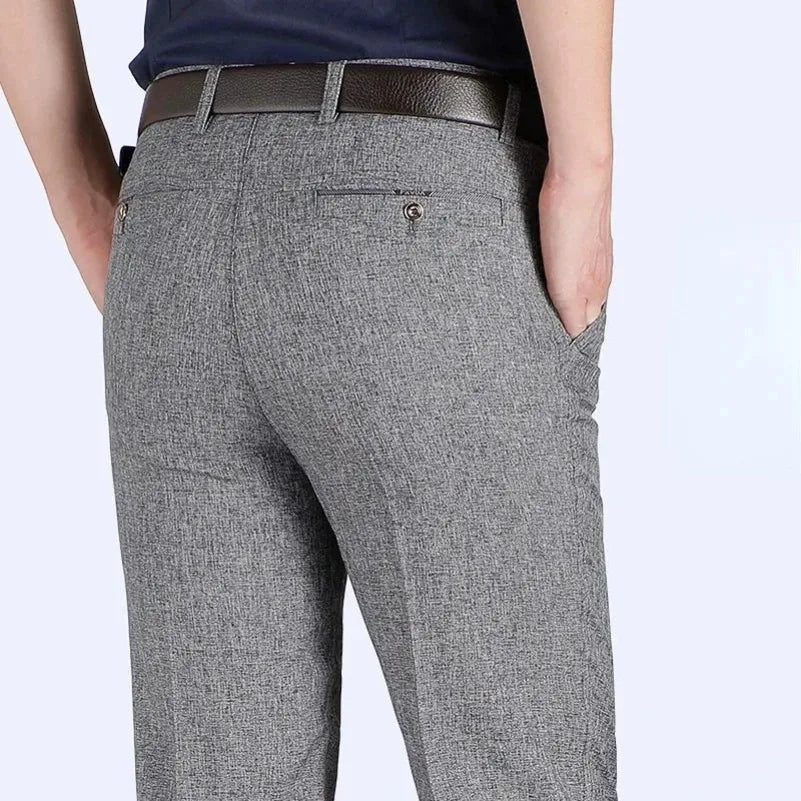 Mens Summer Casual Suit Thin Pants Classic Formal Business Fashion Autumn Thick Stretch Trousers Male Brand Clothes GOZBKF