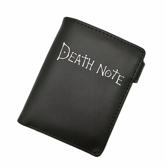 Death Note Anime Cuir PU Noir Portefeuille Court Porte-Cartes et Monnaie pour Garçons Filles Cadeau
