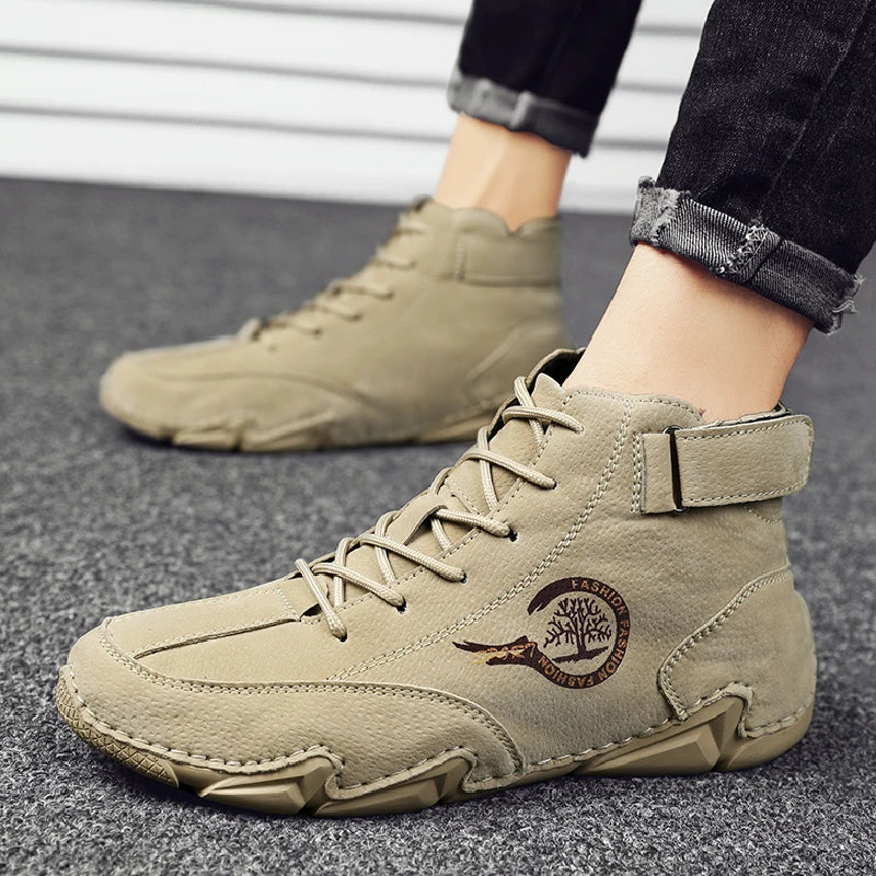 Winter Men Boots Suede Leather With Fur Ankle Boots Men Leisure Boots Keep Warm Western Boots Men Casual Sneakers Bota Masculina