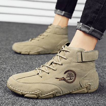 Winter Men Boots Suede Leather With Fur Ankle Boots Men Leisure Boots Keep Warm Western Boots Men Casual Sneakers Bota Masculina