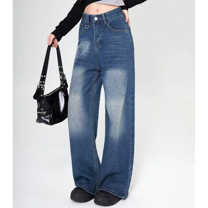 Summer Men Baggy Jeans Unisex Vintage American Style Straight Wide Leg Denim Pants Fashion Brand Hot Sale Casual Trousers