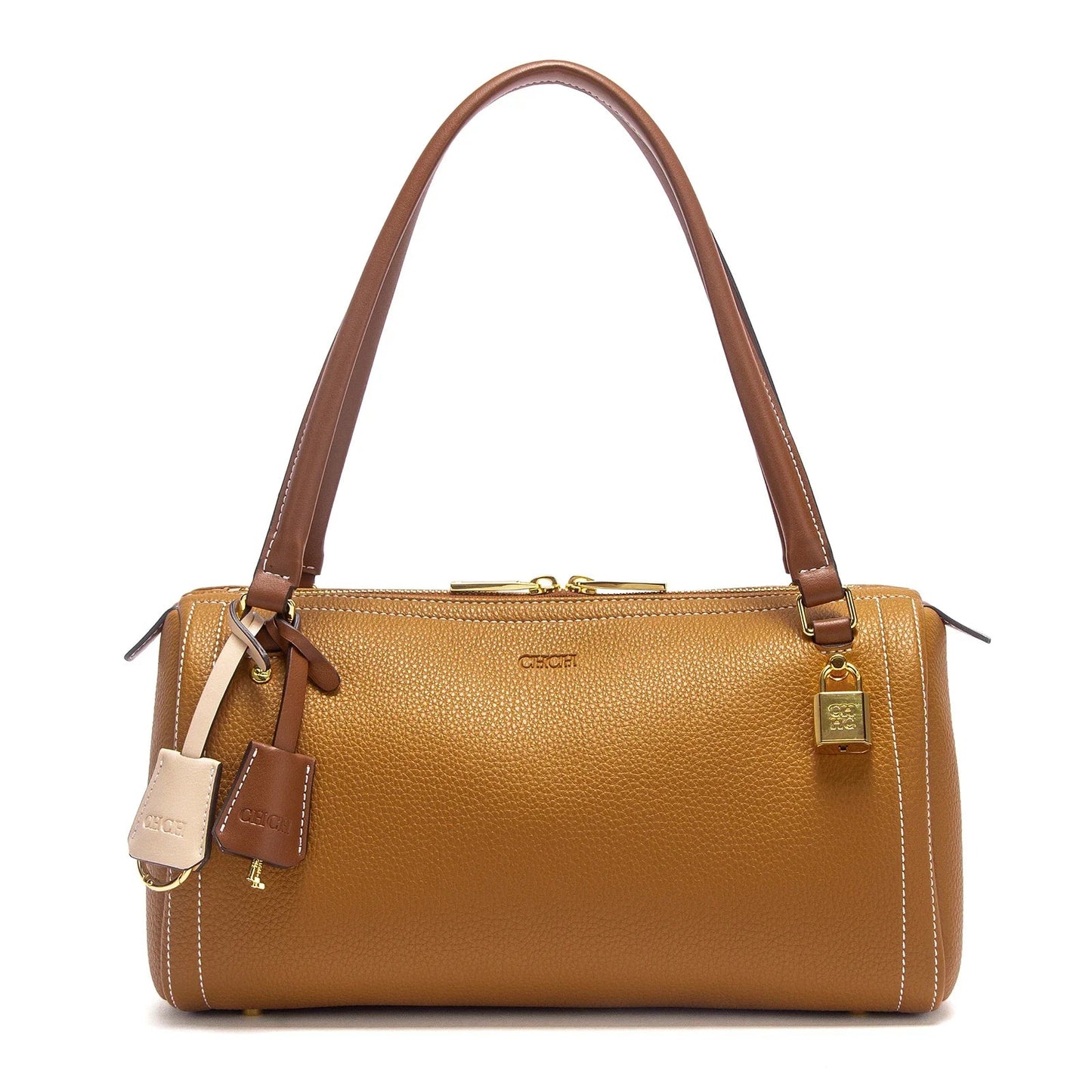 Autumn/Winter New Collection Simple Large Capacity Brown Shoulder Bag Texture Handbag Fashionable Women's Boston Bag