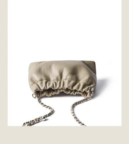 Genuine leather cloud bag Shoulder Bag Handbag Women's Crossbody Bags Cowhide Underarm Small chain Dumpling bag ladies korea