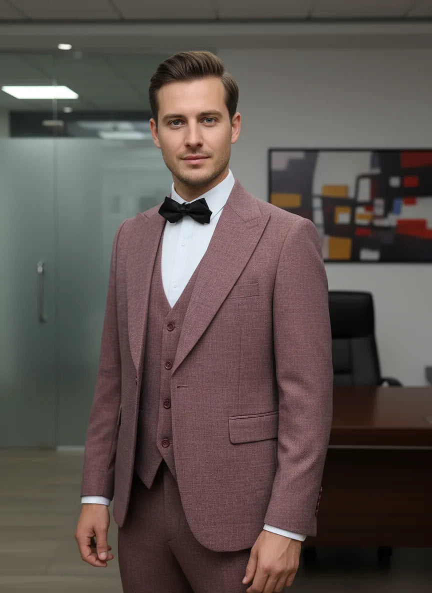 High Quality Male Groom Wedding Blazers Slim Fit Casual Evening Gown Business Office Maroon Men's Suits