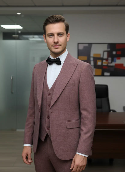 High Quality Male Groom Wedding Blazers Slim Fit Casual Evening Gown Business Office Maroon Men's Suits