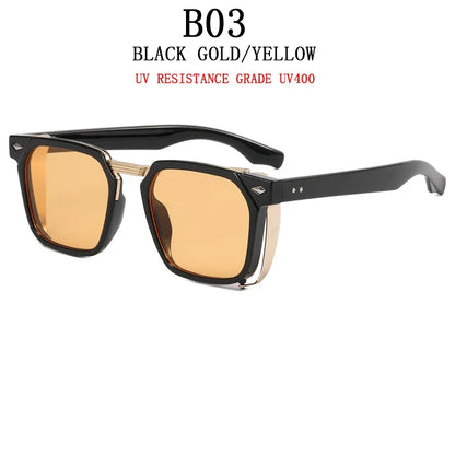 2023 Fashion Punk Sunglasses For Men Vintage Square Steampunk Glasses Luxury Sunglasses Women Trending Sonnenbrille Gafas De Sol