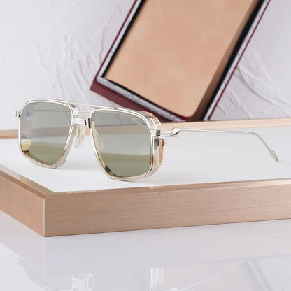 Jagger Limited Edition Sunglasses Square Metal 10th Anniversary Handmade Double Bridge Alloy Gradient UV400 High Quality Glasses