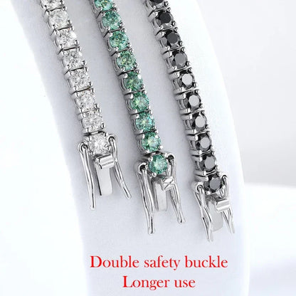 3/4/5mm Pass Diamond Test Moissanite Tennis Bracelets for Women Men Original 925 Sterling Silver Bangles with Certificate
