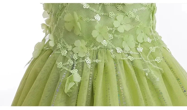 Children Fancy Girls Elf Cosplay Fairy Princess Dress For Kids Carnival Birthday Party Gift Halloween Christmas Dress Up Costume
