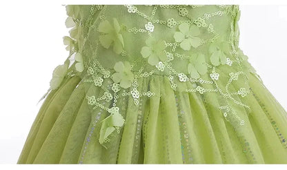 Children Fancy Girls Elf Cosplay Fairy Princess Dress For Kids Carnival Birthday Party Gift Halloween Christmas Dress Up Costume