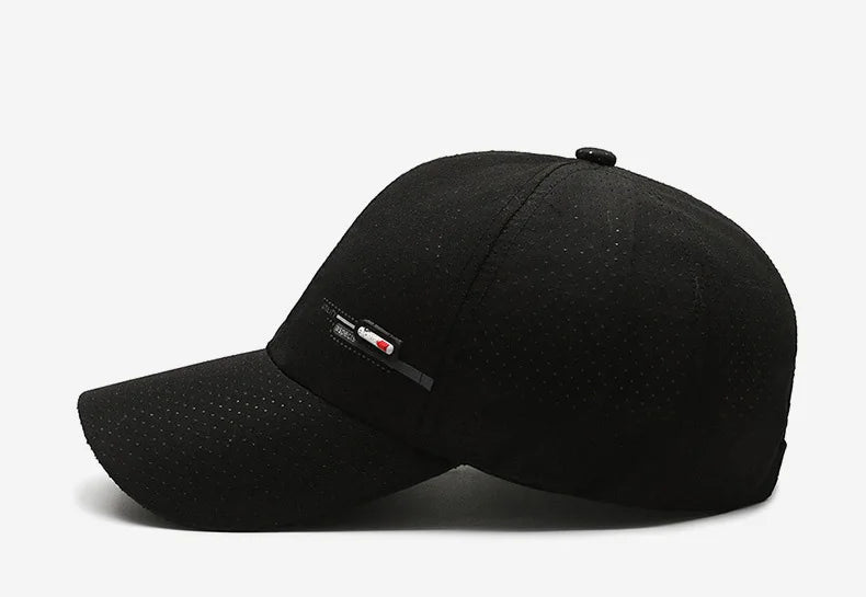 Summer Small Leather Label Quick-dry Baseball Cap Outdoor Sports Running Duck Cap Fashion Trend Simple Hat Men