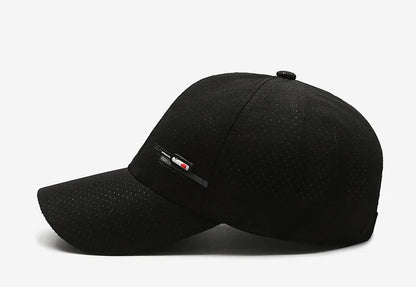 Summer Small Leather Label Quick-dry Baseball Cap Outdoor Sports Running Duck Cap Fashion Trend Simple Hat Men