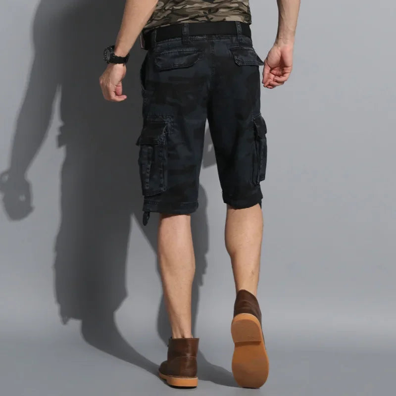 Camouflage Shorts Male Military Clothing Style Army High Quality Mens Cargo Shorts Cotton Multi Pockets Breeches Bermuda Cargo