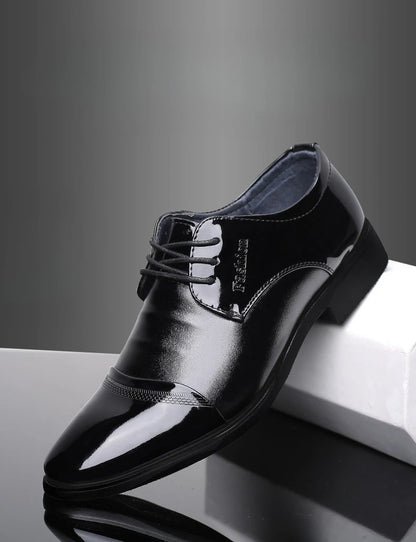 Men Dress Shoes Patent Leather Oxford Shoes Male Formal Big Size 38-48 Handsome Men Pointed Toe for Wedding