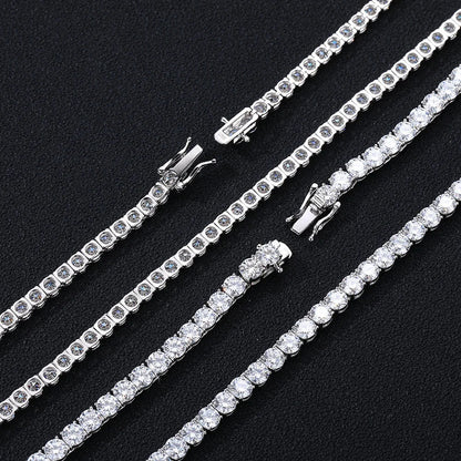 Certified GRA Moissanite Tennis Necklace 3/4/5/6mm Solid 925 Sterling Silver Diamond Tennis Necklaces for Women Man