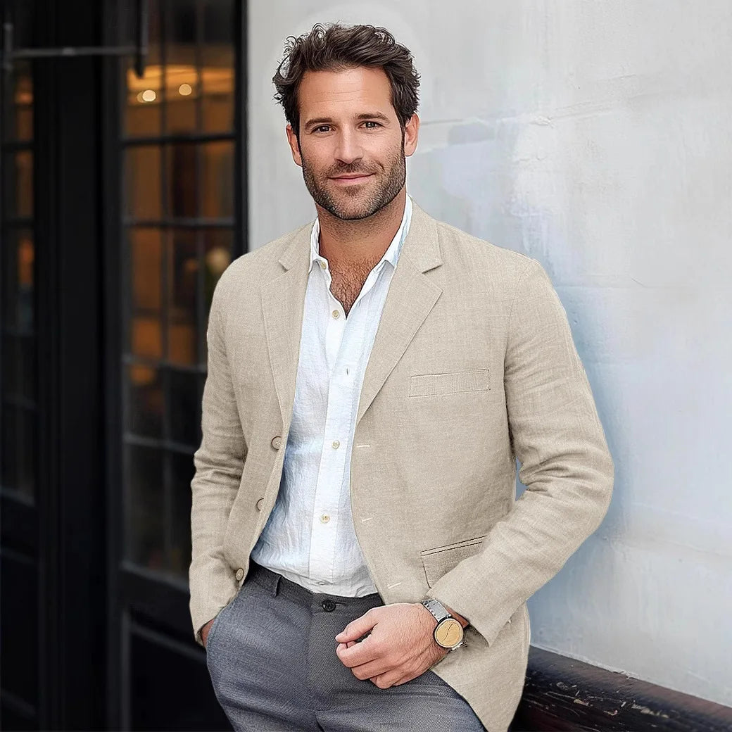2025 New European Men's Suit Jacket Casual Solid Color Suit Jacket Business Casual Men's Suit Jacket Fashionable Jacket