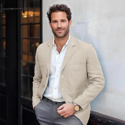 2025 New European Men's Suit Jacket Casual Solid Color Suit Jacket Business Casual Men's Suit Jacket Fashionable Jacket