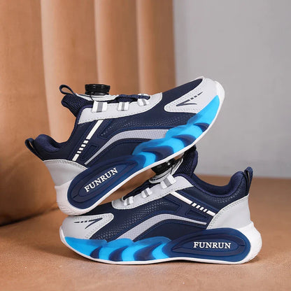 A pair of children's four-season leather basketball shoes, comfortable and soft sneakers, size 28-39，YY-28005