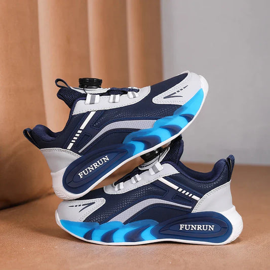 A pair of children's four-season leather basketball shoes, comfortable and soft sneakers, size 28-39，YY-28005