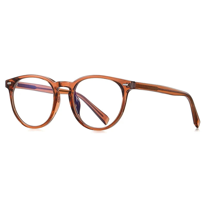 Unisex Retro Round Myopia Prescription Reading Glasses Women Anti Blue Light Blocking Optical Eyeglasses Frame Men PFD2117