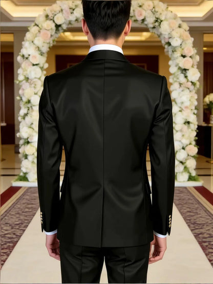 Mens Mint Green Double Breasted Blazer Slim Fit Shawl Collar Formal Sport Coat with Gold Buttons for Groom Prom Business Casual