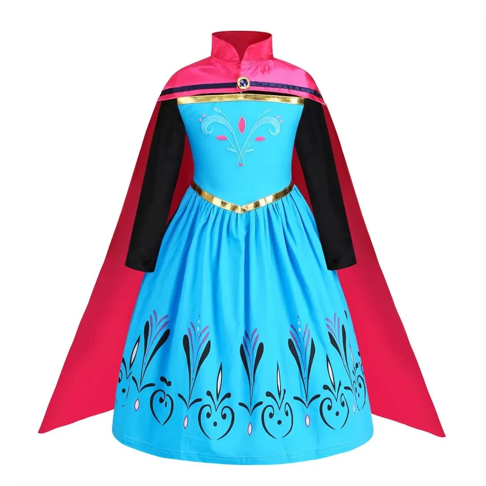 Elsa Dress for Girls Elsa Costume Snow Queen Anna Dress Cosplay Birthday Party Children Kids Carnival Girl Halloween Costume