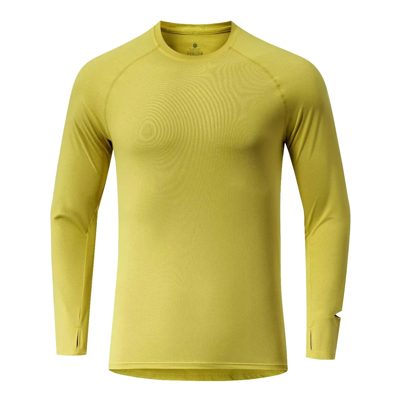 Mens Autumn Running T-Shirt Long Sleeve Anti-UV Workout Tops Shirts Training Shirt with Thumb Hole Anti-Static Cuff Quick Drying