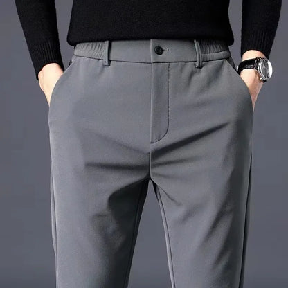 Summer New Stretch Soft Suit Pants Men Thin Fashion Business Elastic Waist Korean Slim Brand Clothes Casual Formal Trousers Male