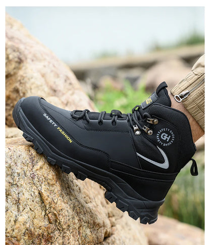 Construction Safety Shoes Men Waterproof Work Boots Anti-smash Steel Toe Shoes Puncture-Proof Indestructible Shoes Safety Shoes