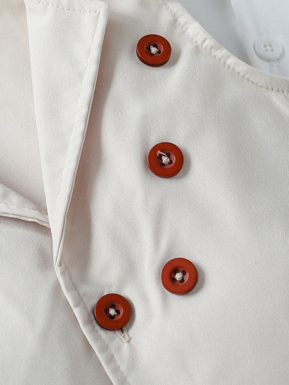 Children’s 2025 Summer New Boys’ Solid Color Vest, Bowknot Shirt, and Solid Color Overalls Three-Piece Set