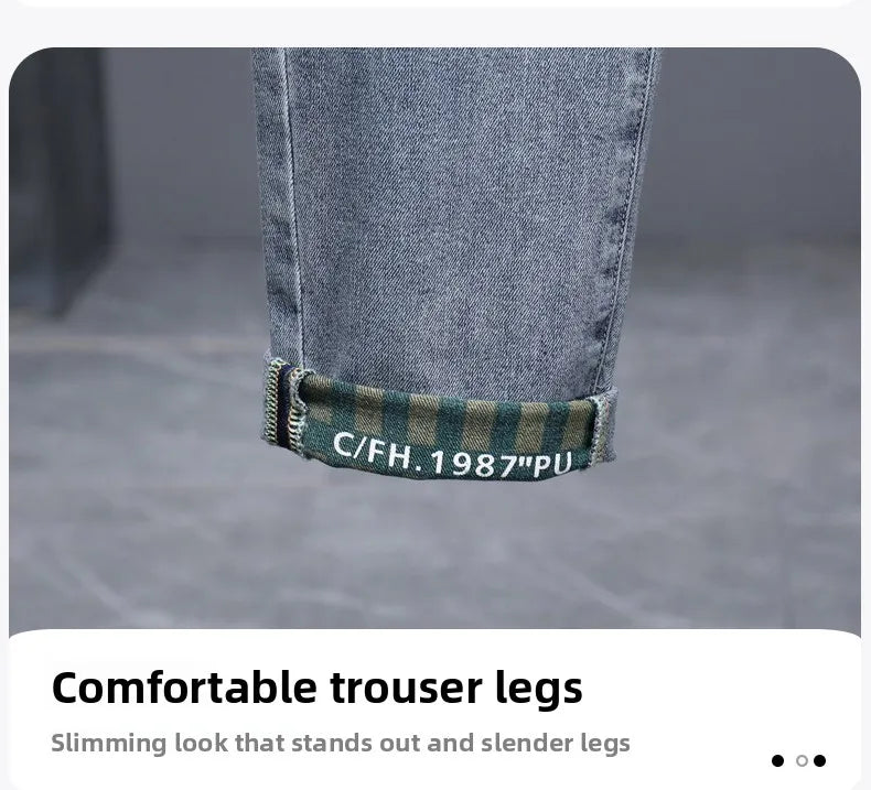 Hot Summer Jeans for Men, Trendy Korean Style, Slim Fit