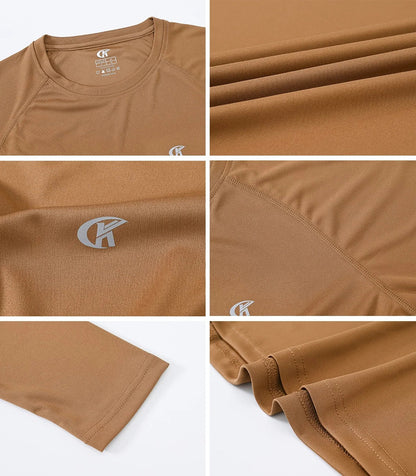 Men UPF 50+ Long Sleeve T-Shirt, Rash Guard Breathable Tops, Pullover Shirt for Sport Fishing Hiking Running Beach Surfing