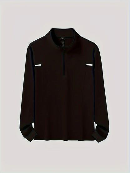 Coat men's half zipper quick drying anti wind drying clothes, running training basketball equipment, long sleeved fitness clothe
