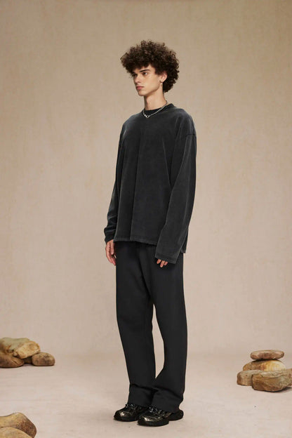 Long-sleeved t-shirt with bottom color