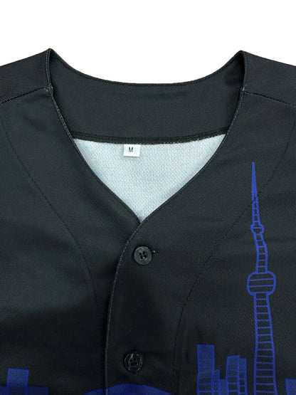 Boyfriend Style Men's Toronto Baseball Jersey Embroidery Loose Uniforms Breathable Outfits Casual Sports Short Sleeves Shirts