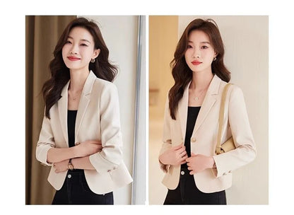Advanced Sense Temperament Slim Small Blazers New Spring Autumn Short Women Jacket Casual Coffee Suit Coat Female Blazer Outwear