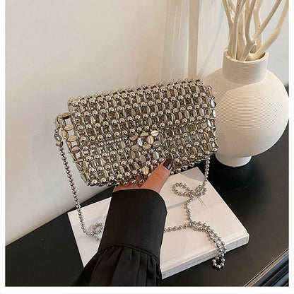 PU Sense of Luxury Solid Color Evening Bags Hollow Out Temperament 2025 Hot Sale Ladies Bags Versatile Fashion Shoulder Bags