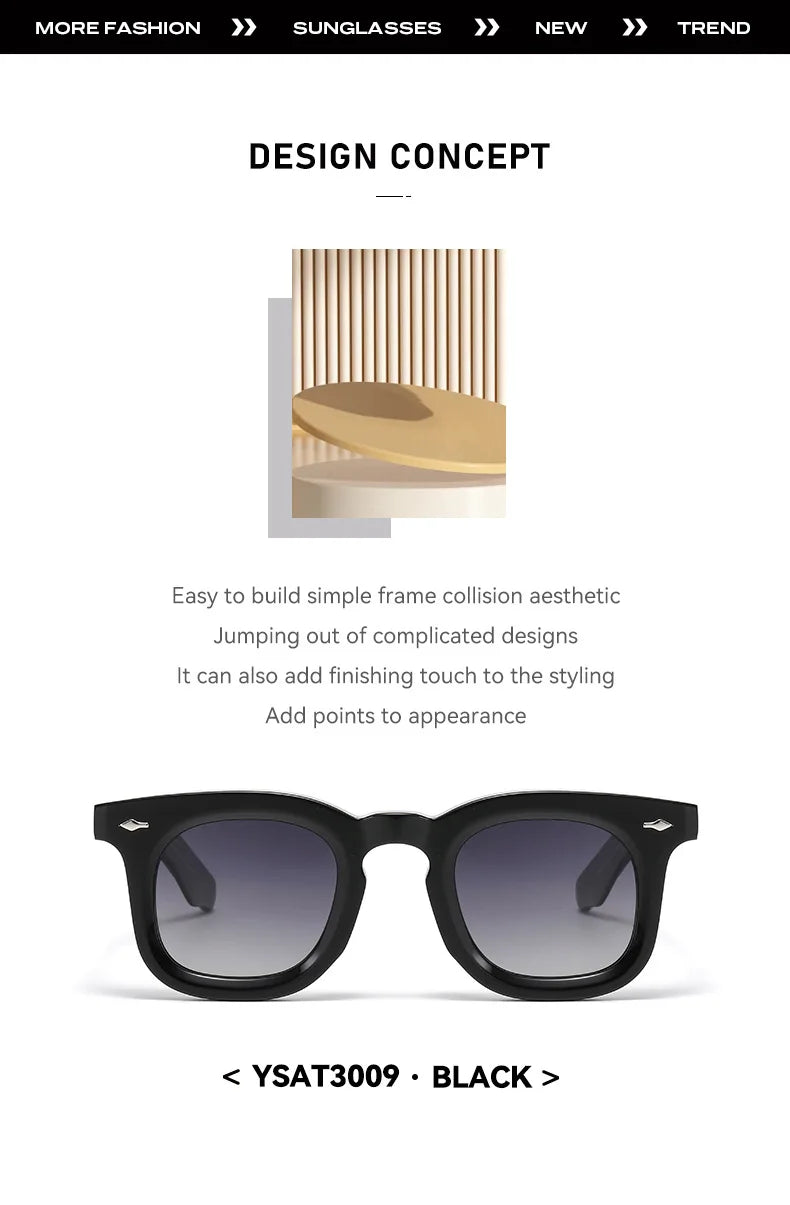 2025 Fashion Retro Handmade Acetate Women Polarized Sunglasses Outdoors UV Protection Men Sunglasses Support Prescription Lenses