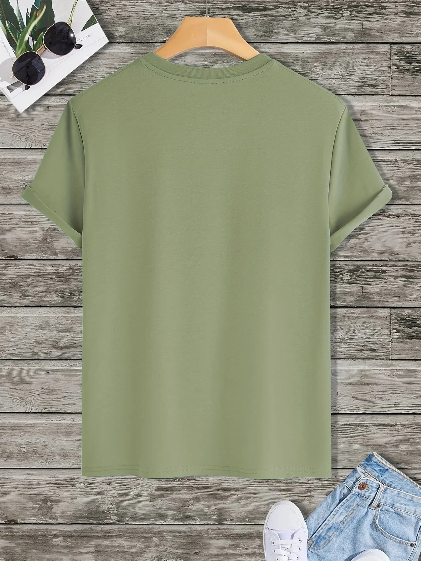 Men's 100% cotton casual sports loose fit California West Coast print round neck short sleeved T-shirt top