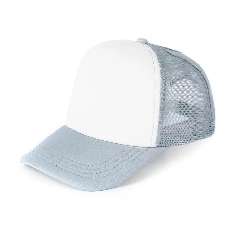 Unisex Cheaper 5 Panel Trucker Hat For Adult Summer Net Baseball Cap Men Women Sponge Mesh Adjustable Sun Hat Visor
