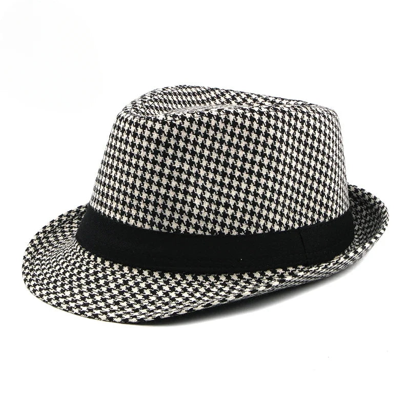 Spring Summer New Middle Aged Men's Top Hat Fashion Knitted Jazz Gentleman Black Chapeay Fedoras Bucket Hat Caps
